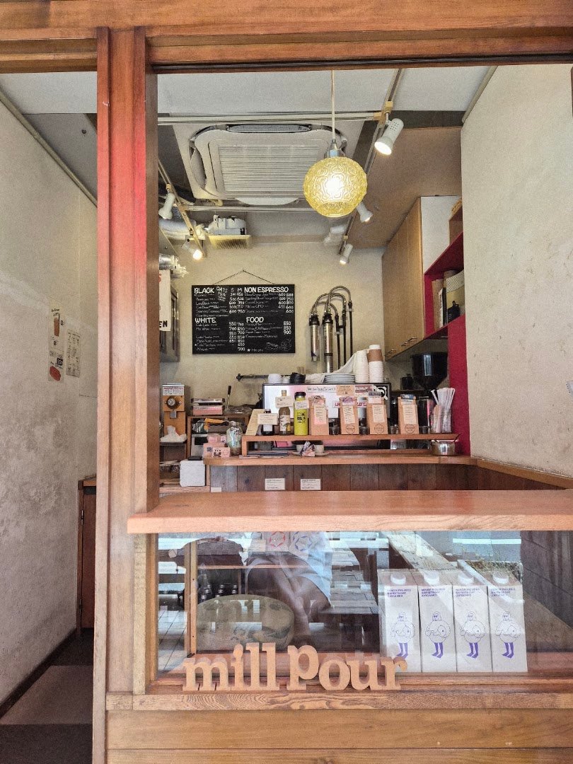 Interior of Mill Pour Coffee, specialty coffee shop in Osaka