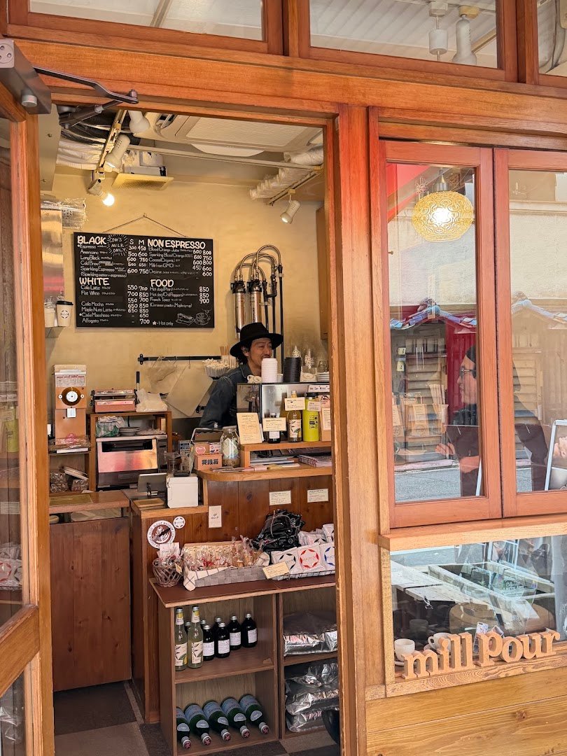 Interior of Mill Pour Coffee, specialty coffee shop in Osaka