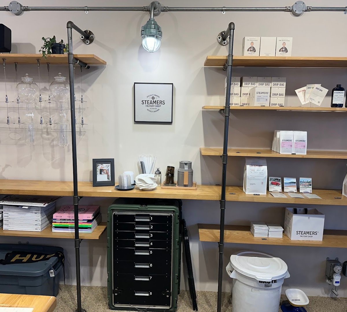 Interior of Steamers Coffee Factory, specialty coffee shop in Seoul