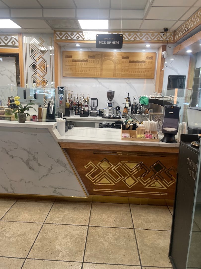 Interior of SANA'A CAFE, specialty coffee shop in Sacramento