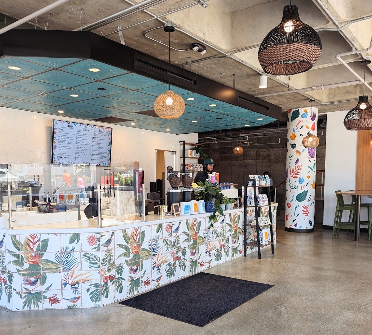 Interior of Talitha Coffee Roasters, specialty coffee shop in San Diego