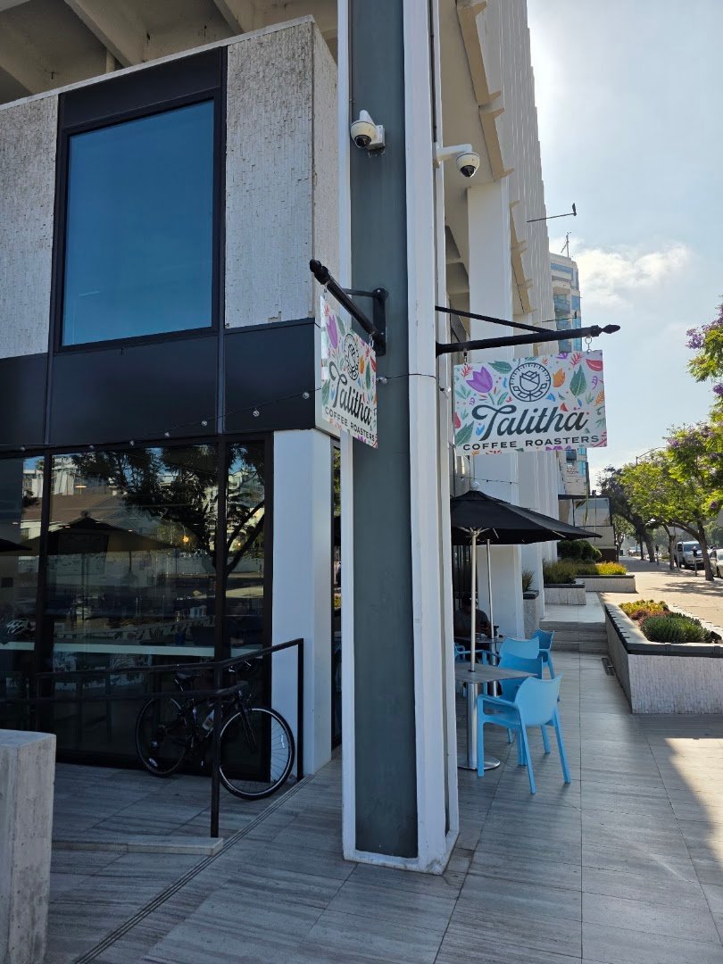 Storefront of Talitha Coffee Roasters, specialty coffee shop in San Diego