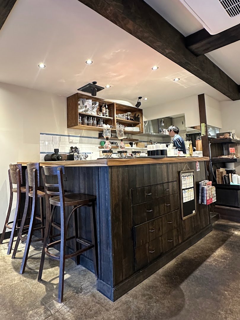 Interior of SIPHONY COFFEE, specialty coffee shop in Tokyo