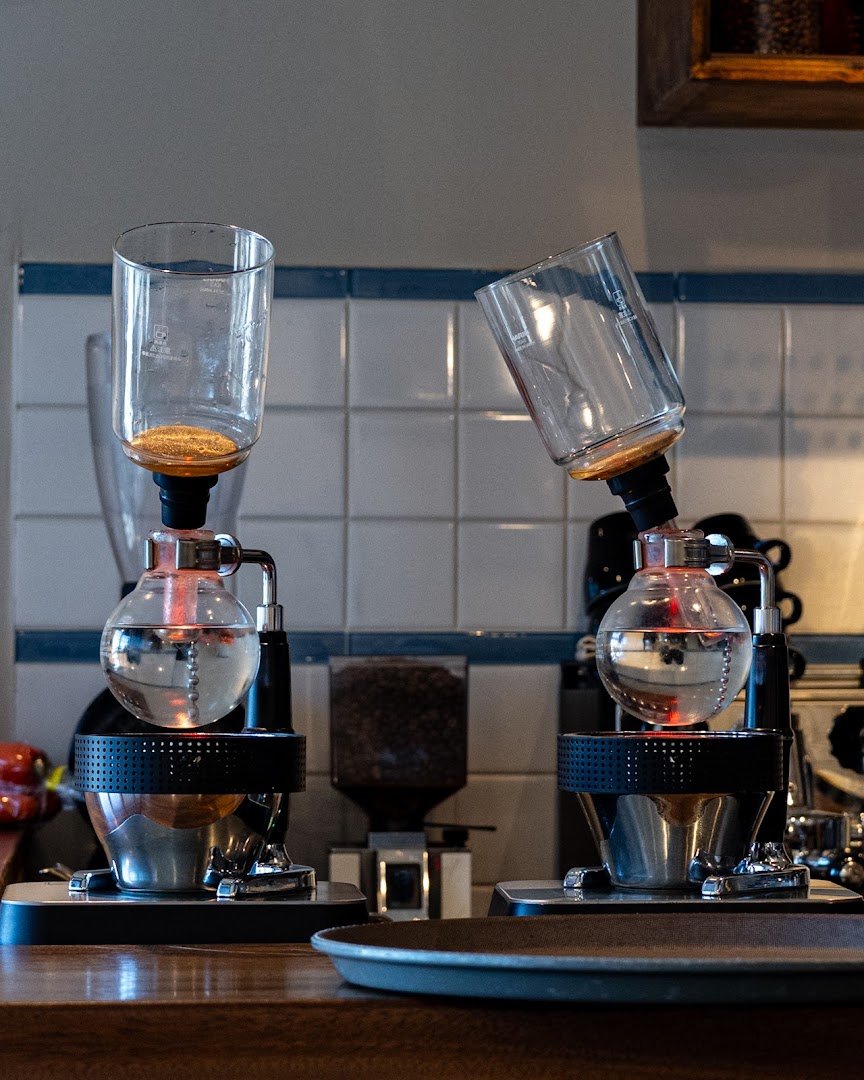 Interior of SIPHONY COFFEE, specialty coffee shop in Tokyo