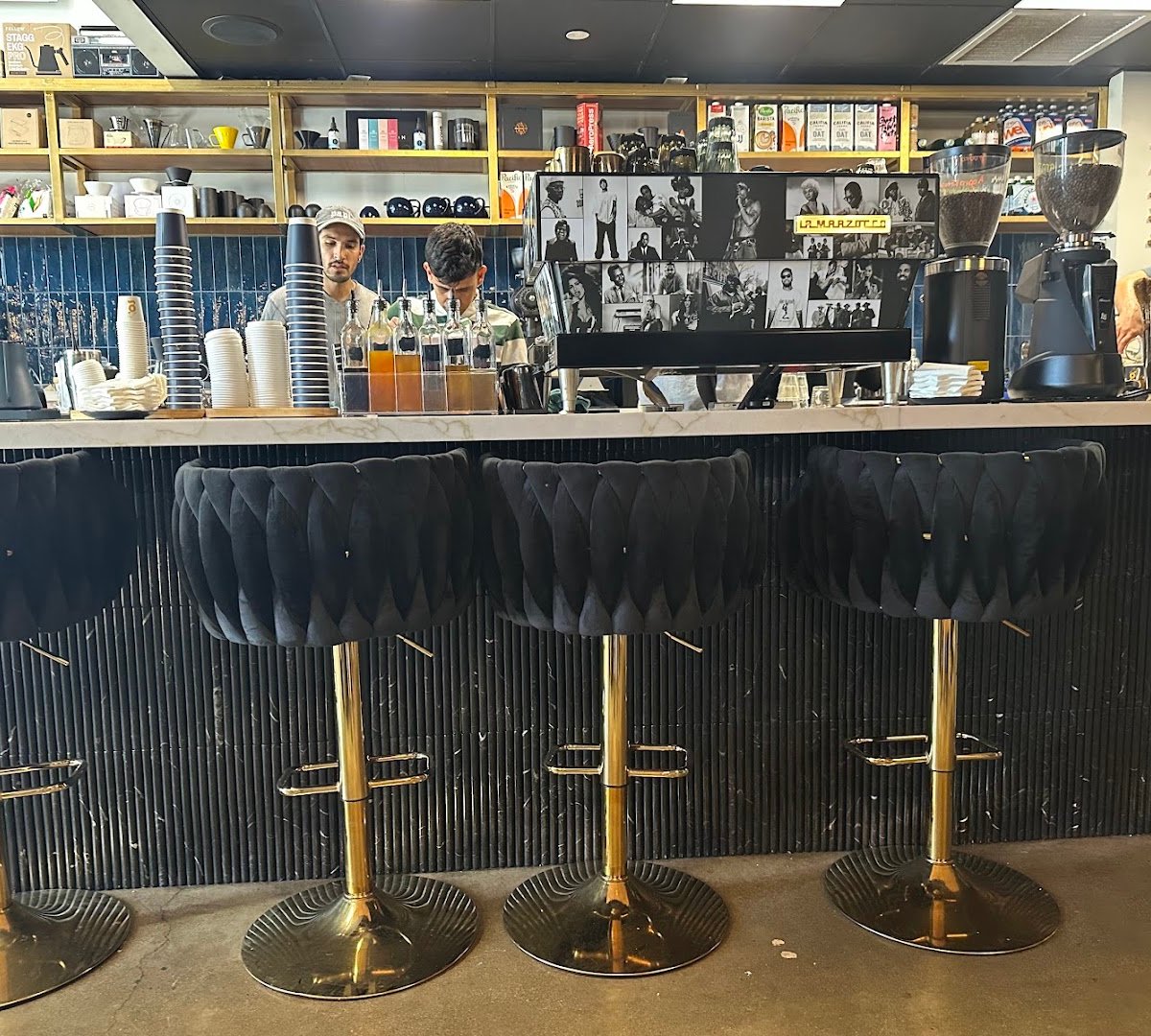 Interior of Goldchild Coffee Roasters, specialty coffee shop in San Diego