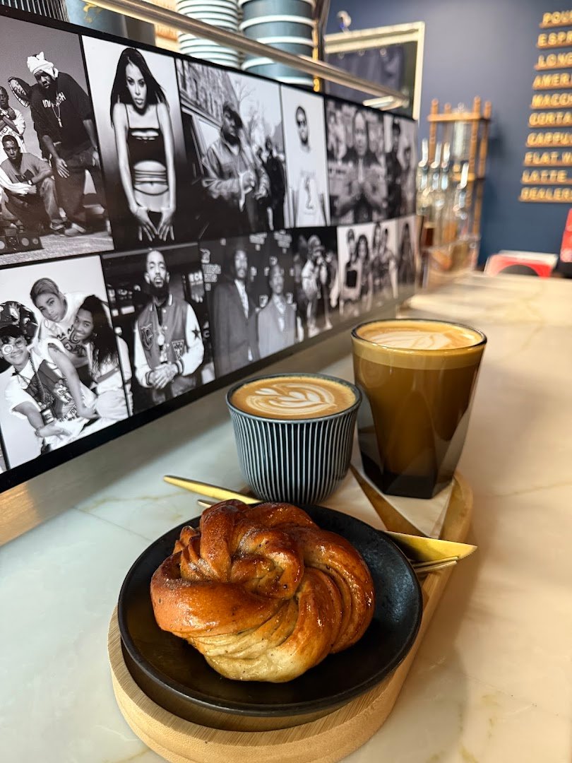 Coffee at Goldchild Coffee Roasters, specialty coffee shop in San Diego