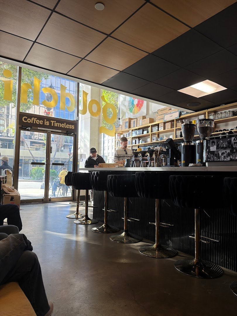 Interior of Goldchild Coffee Roasters, specialty coffee shop in San Diego