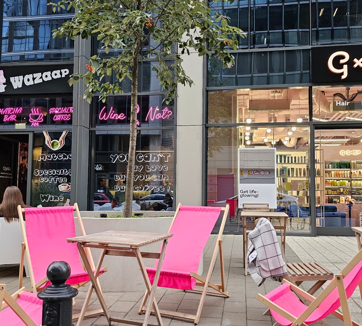 Storefront of Wazaap, specialty coffee shop in Warsaw