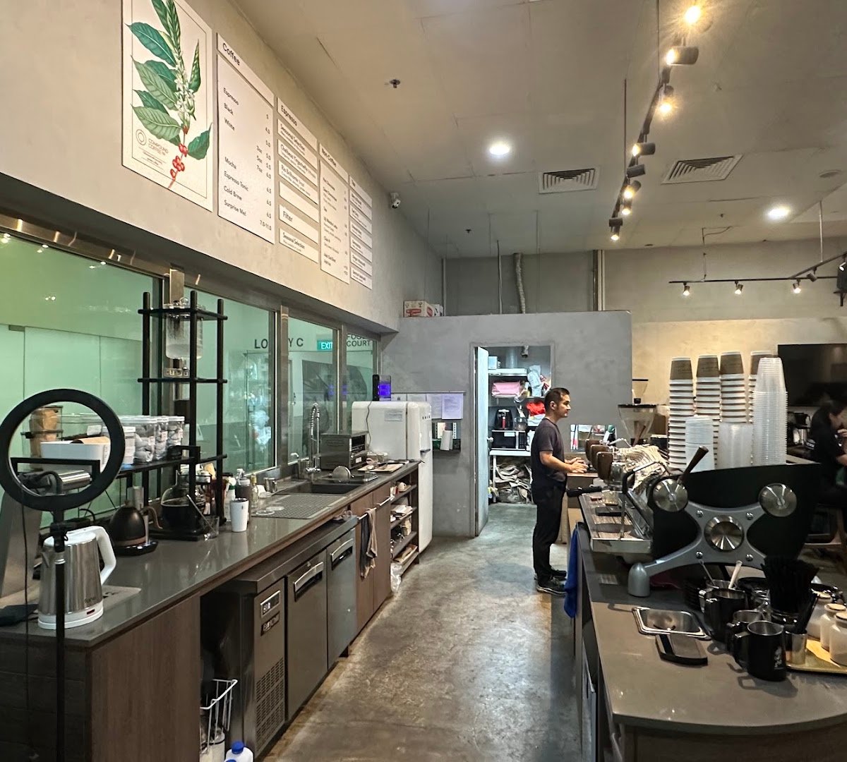 Interior of Compound Coffee Co., specialty coffee shop in Singapore