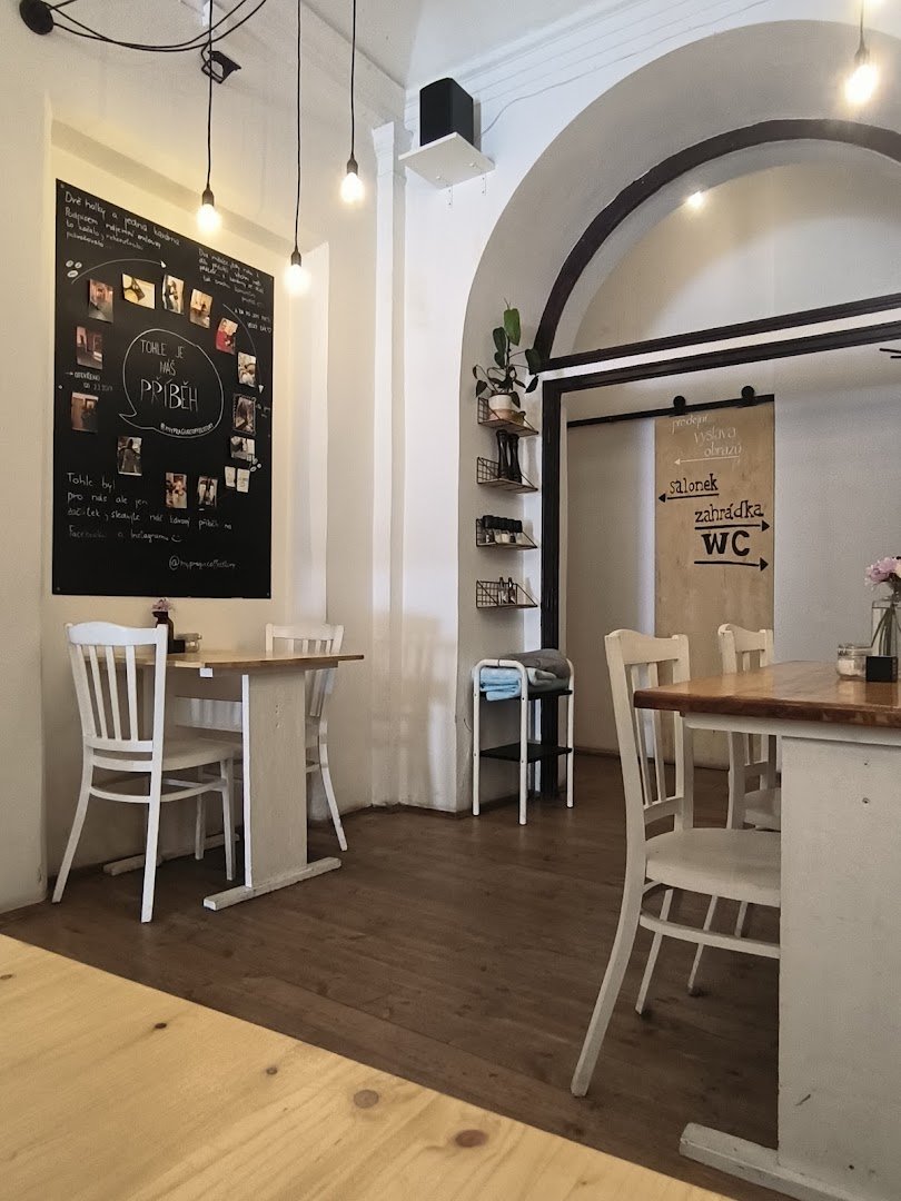 Interior of My Coffee Story, specialty coffee shop in Prague
