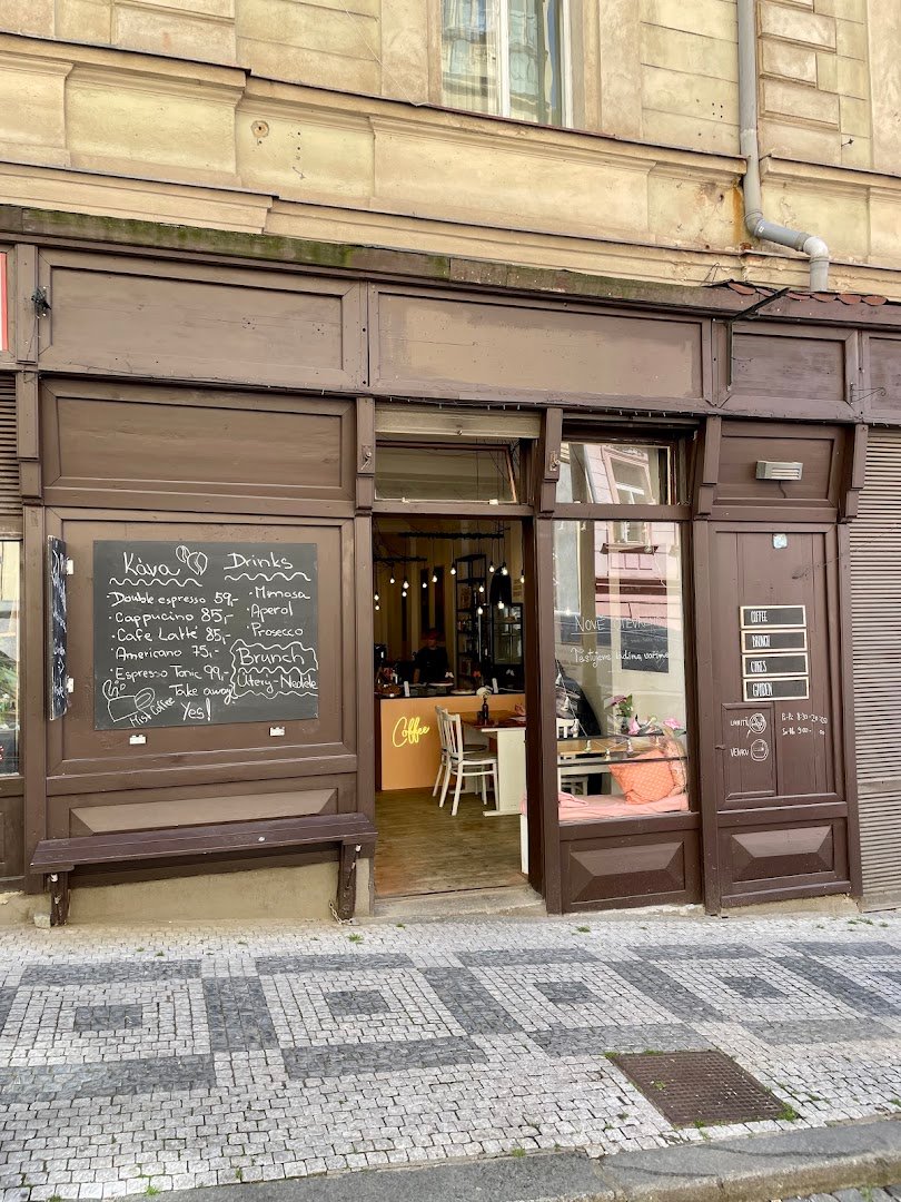 Storefront of My Coffee Story, specialty coffee shop in Prague