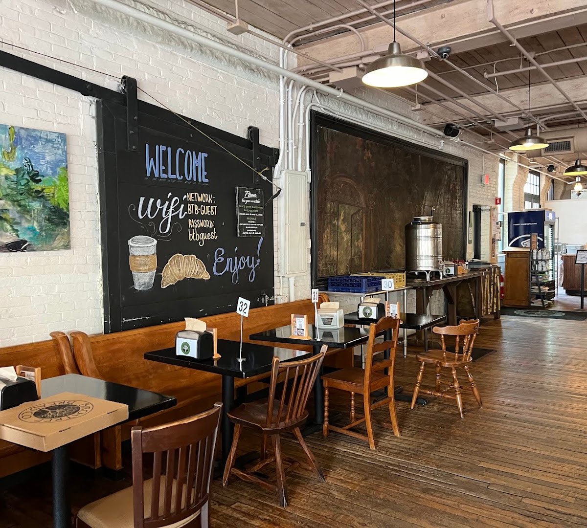 Interior of BirchTree Bread Company, specialty coffee shop in Worcester