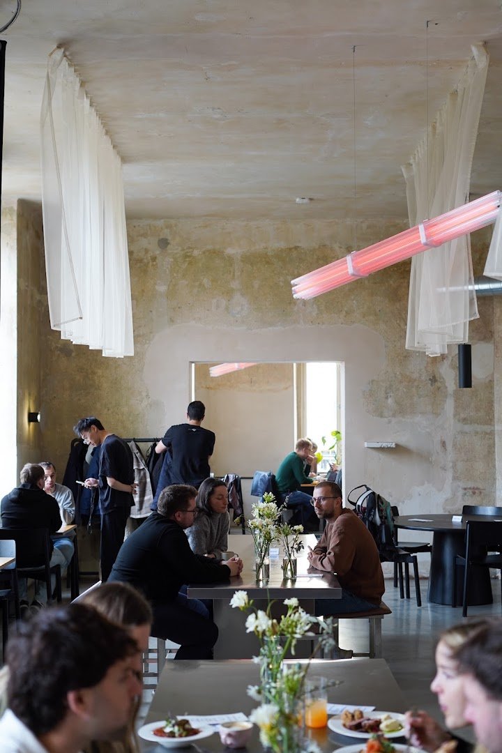 Interior of BLUMERY, specialty coffee shop in Prague