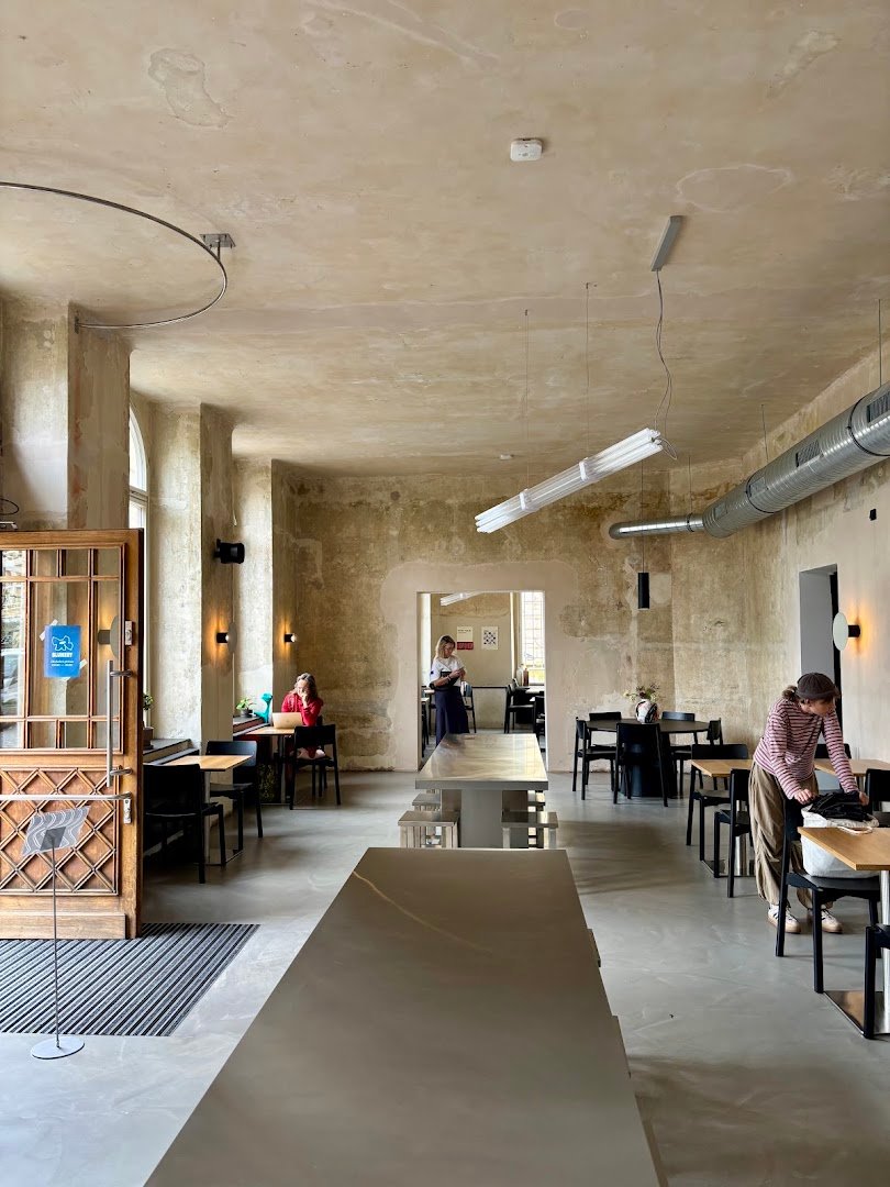 Interior of BLUMERY, specialty coffee shop in Prague