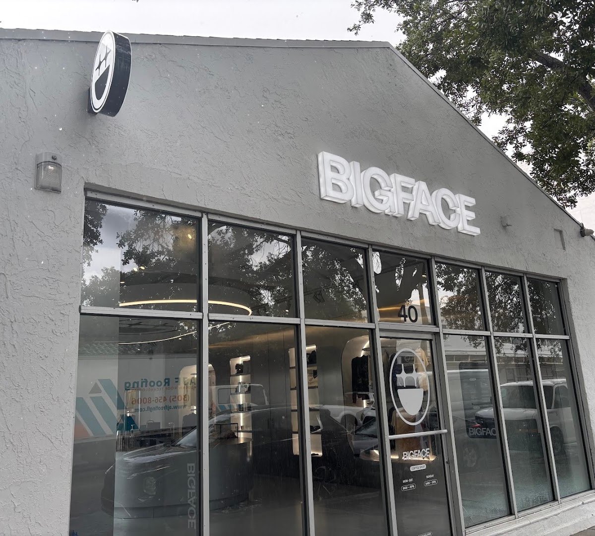 Storefront of BIGFACE, specialty coffee shop in Miami