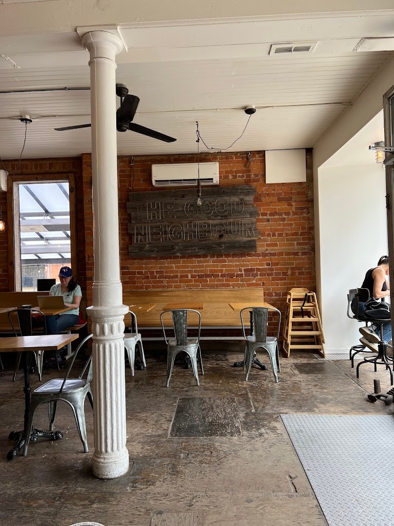 Interior of The Good Neighbour Espresso Bar, specialty coffee shop in Toronto