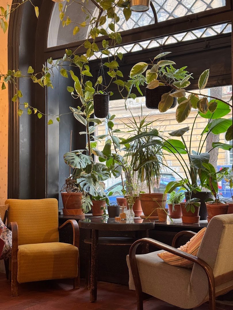 Interior of Cafe Parlor, specialty coffee shop in Prague