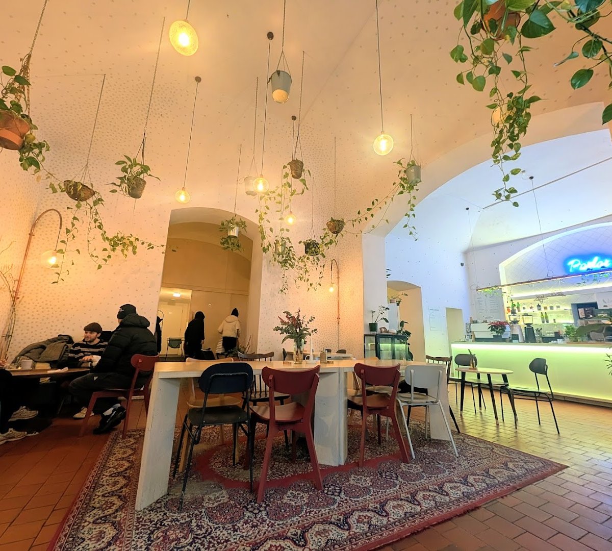 Interior of Cafe Parlor, specialty coffee shop in Prague