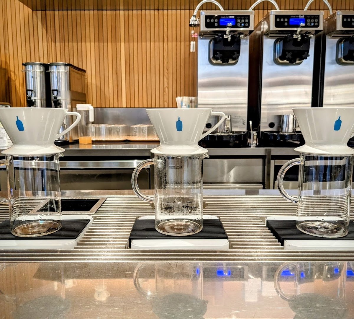 Interior of Blue Bottle Yeouido Cafe, specialty coffee shop in Seoul