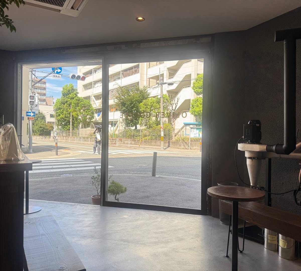 Interior of OLIVER COFFEE ROASTERS, specialty coffee shop in Osaka