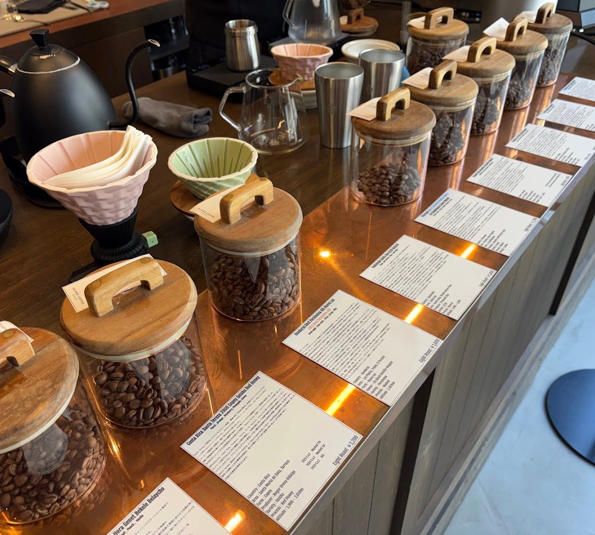 Interior of OLIVER COFFEE ROASTERS, specialty coffee shop in Osaka