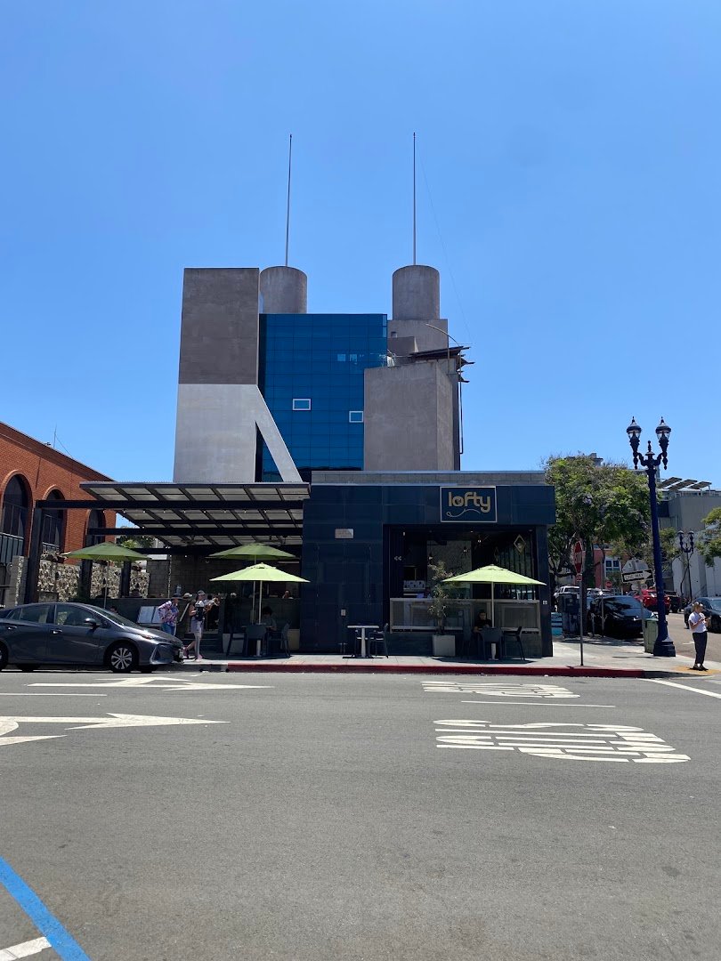 Storefront of Lofty Coffee Co., specialty coffee shop in San Diego