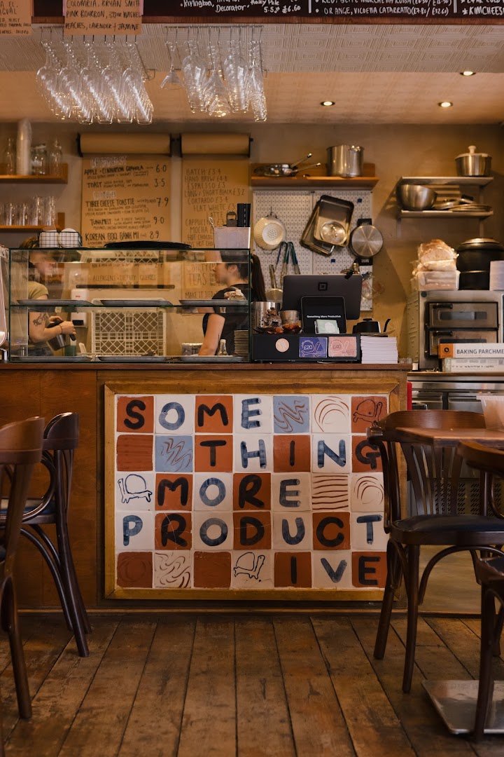 Interior of Something More Productive, specialty coffee shop in Manchester