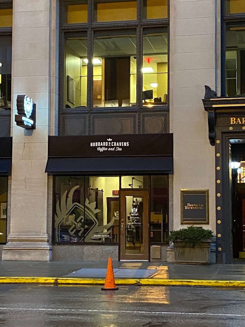 Storefront of Hubbard & Cravens Coffee Co., specialty coffee shop in Indianapolis