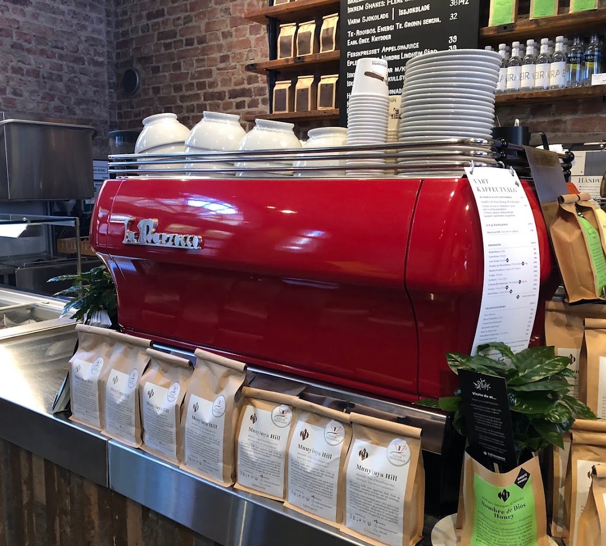 Interior of Kaffebrenneriet, specialty coffee shop in Oslo