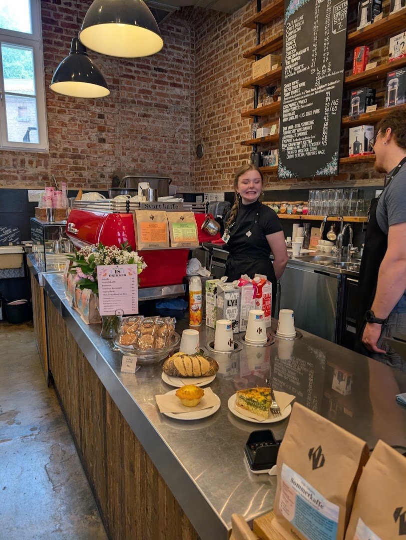 Interior of Kaffebrenneriet, specialty coffee shop in Oslo