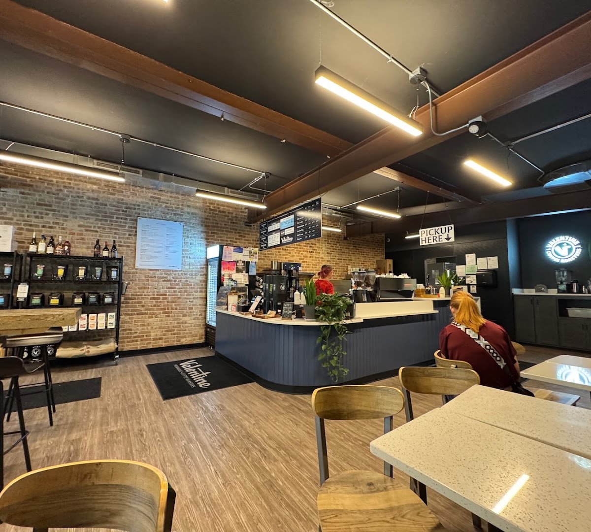 Interior of Valentine Coffee Roasters Downer Ave, specialty coffee shop in Milwaukee