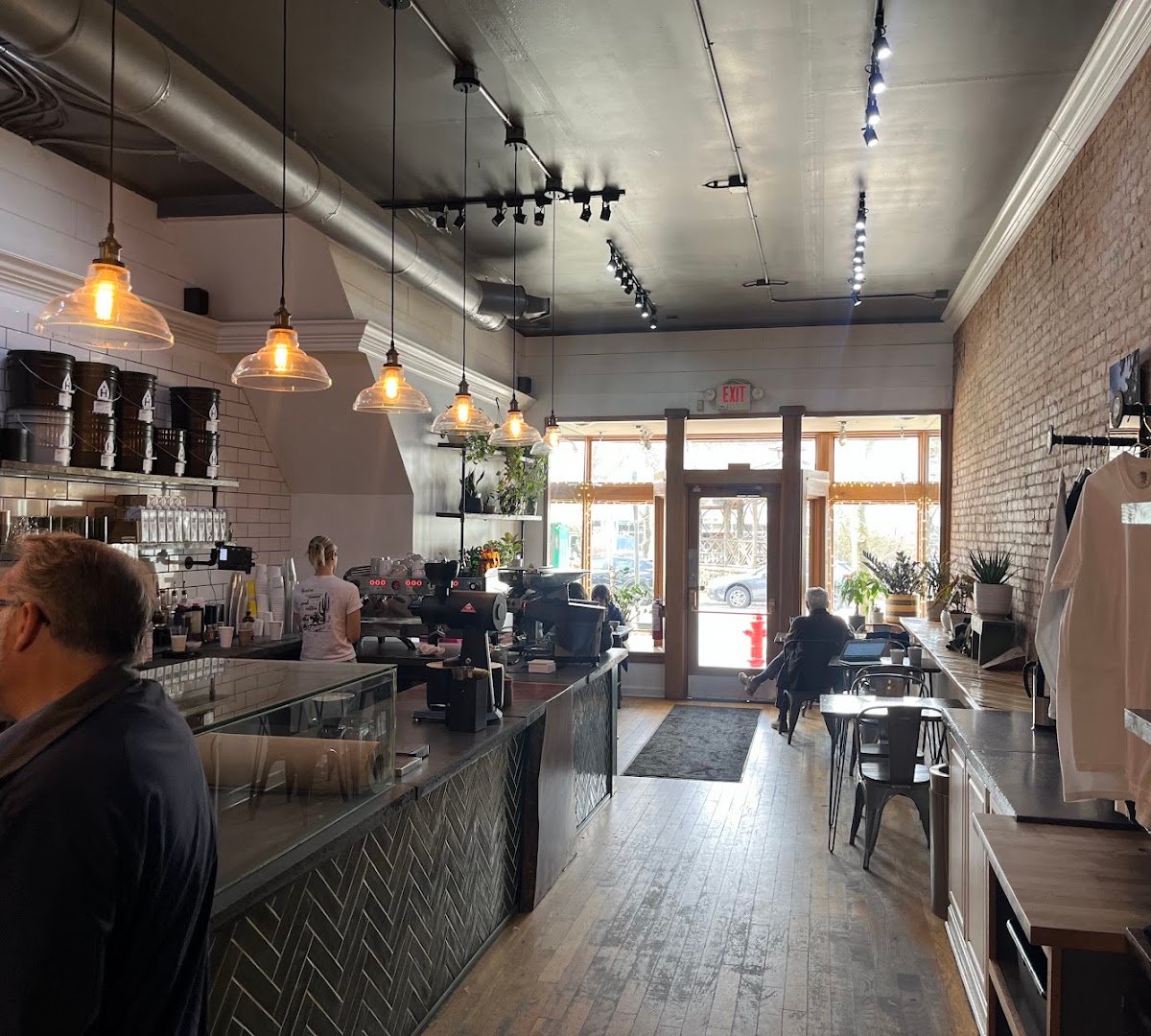 Interior of Heartwood Coffee Roasters, specialty coffee shop in Cleveland