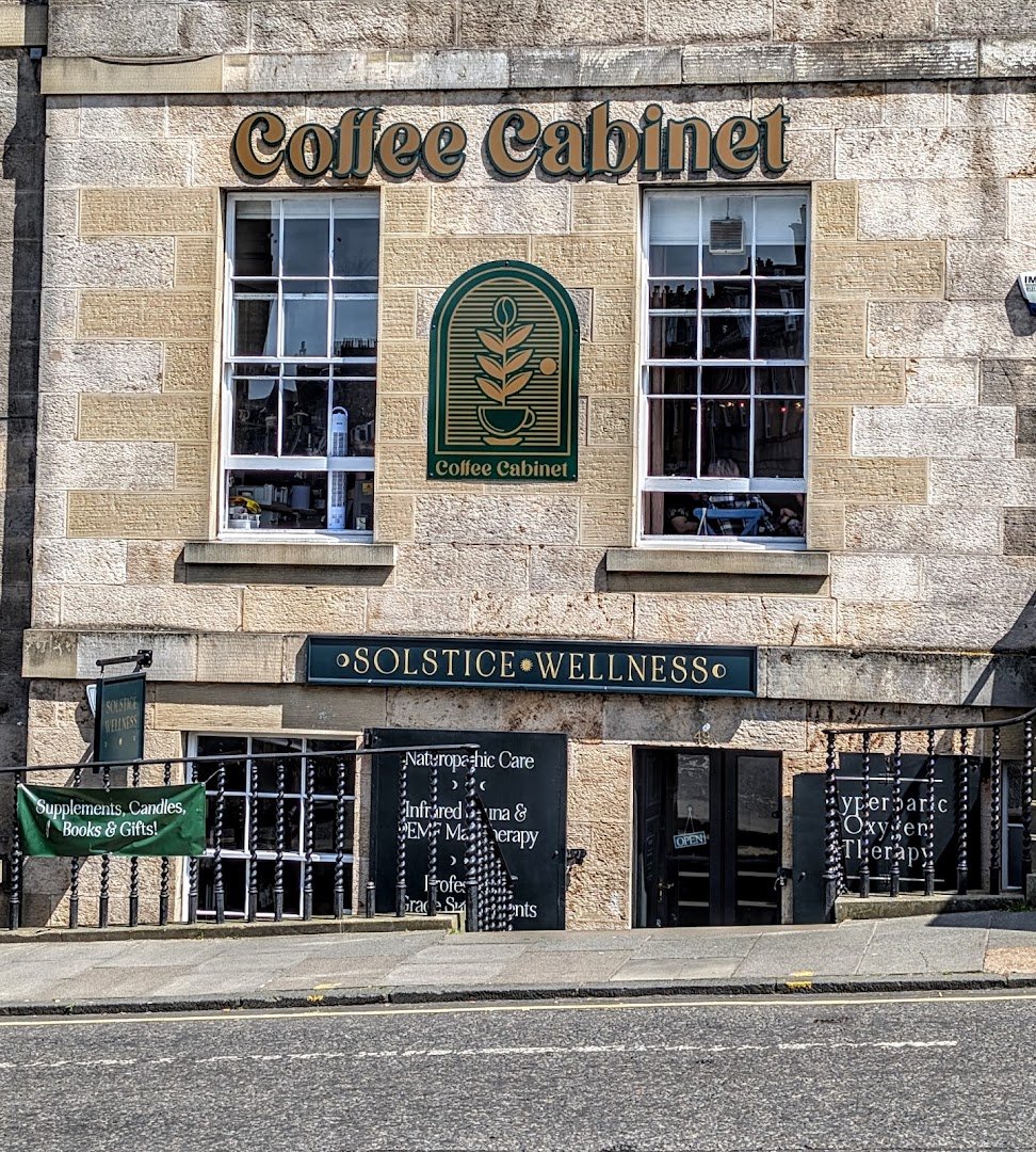 Storefront of The Coffee Cabinet, specialty coffee shop in Edinburgh