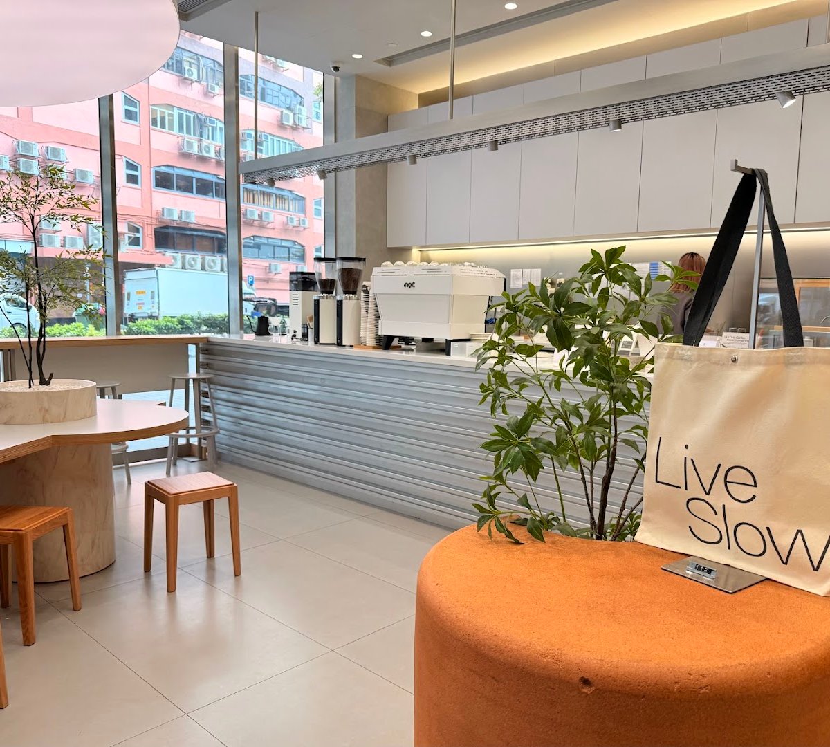 Interior of noc, specialty coffee shop in Hong Kong