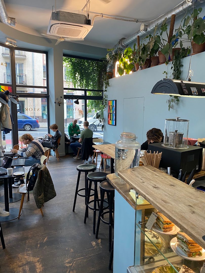 Interior of STOR Café, specialty coffee shop in Warsaw