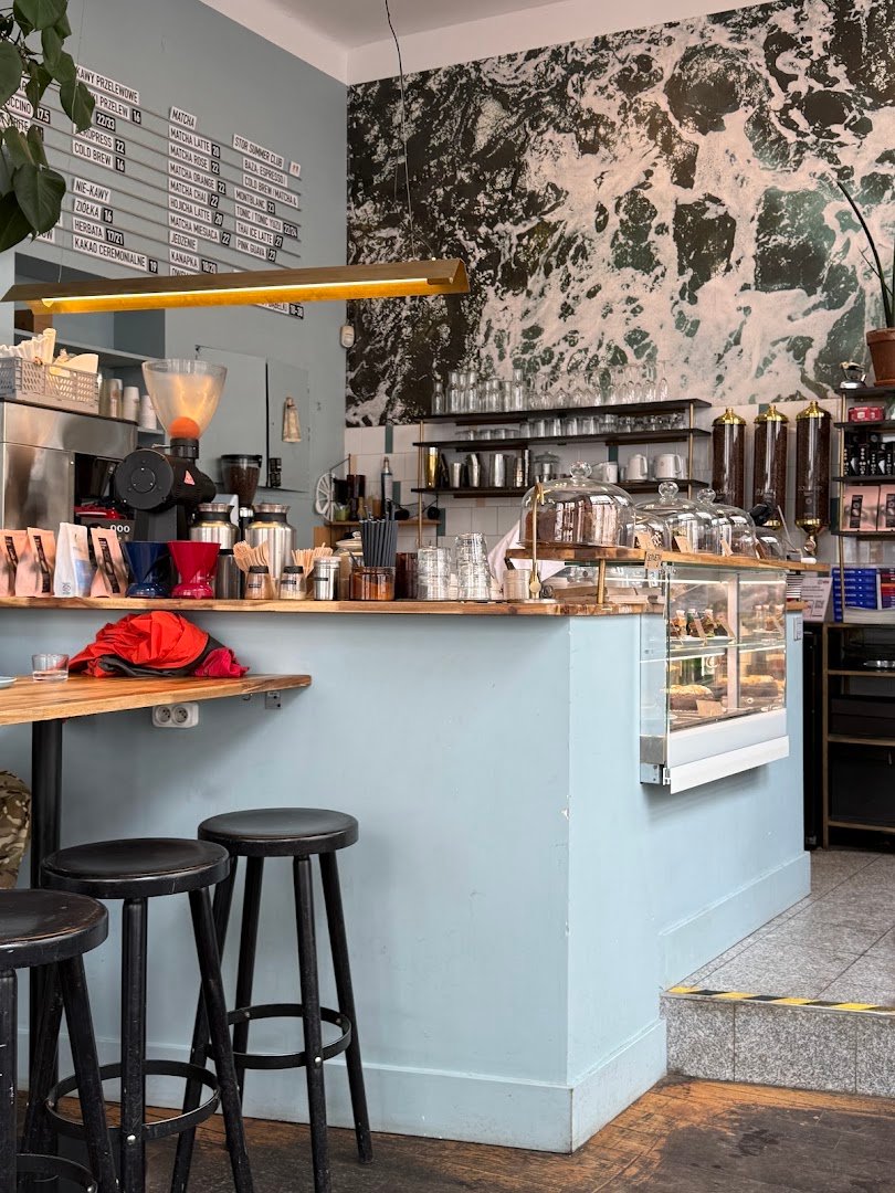 Interior of STOR Café, specialty coffee shop in Warsaw