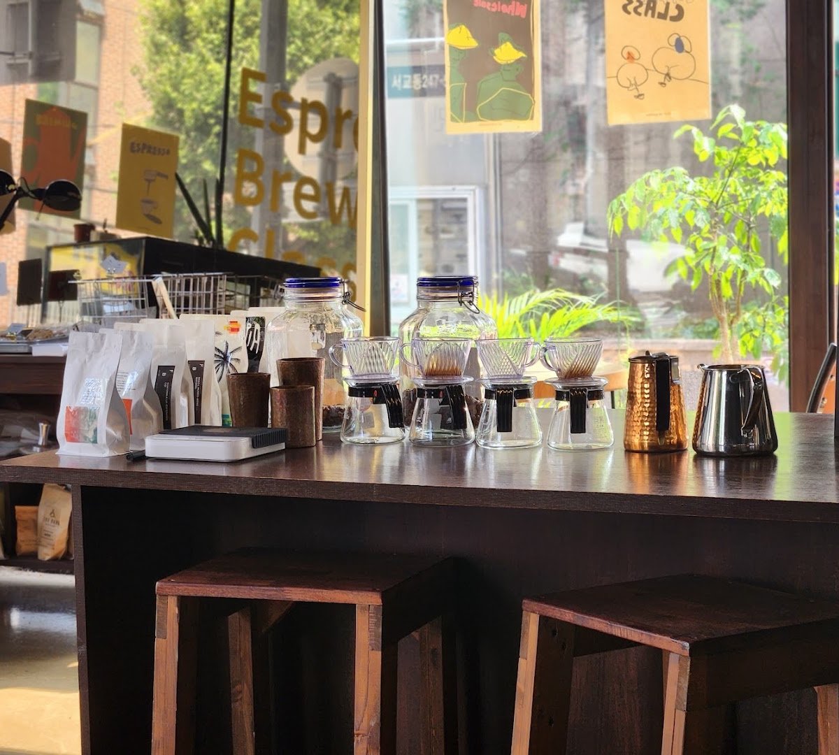 Interior of FB Coffee Roasters, specialty coffee shop in Seoul