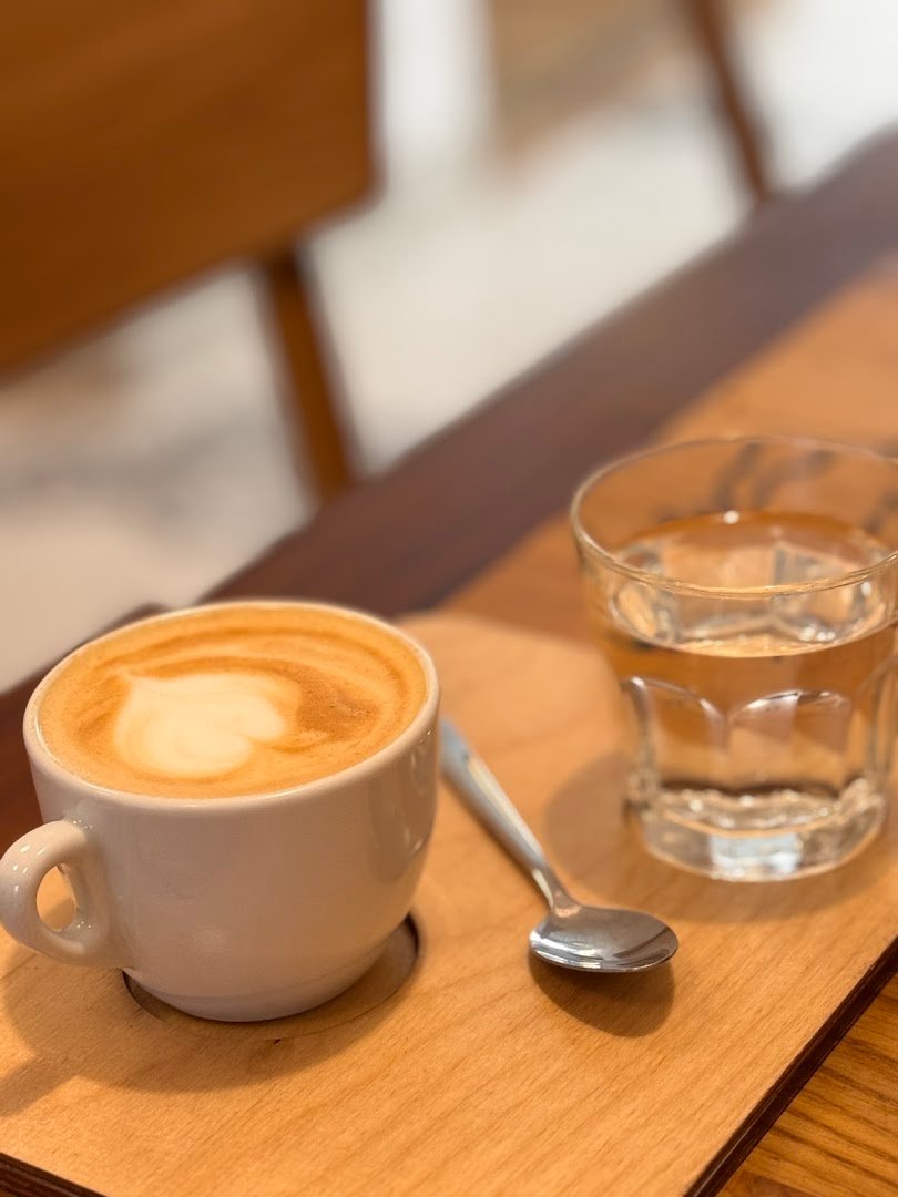 Coffee at Dos Mundos Café, specialty coffee shop in Prague