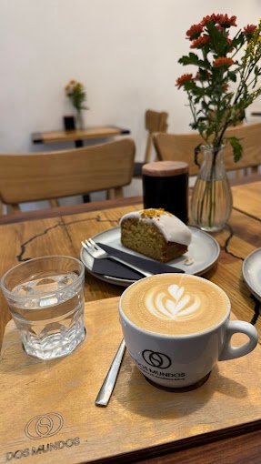 Coffee at Dos Mundos Café, specialty coffee shop in Prague