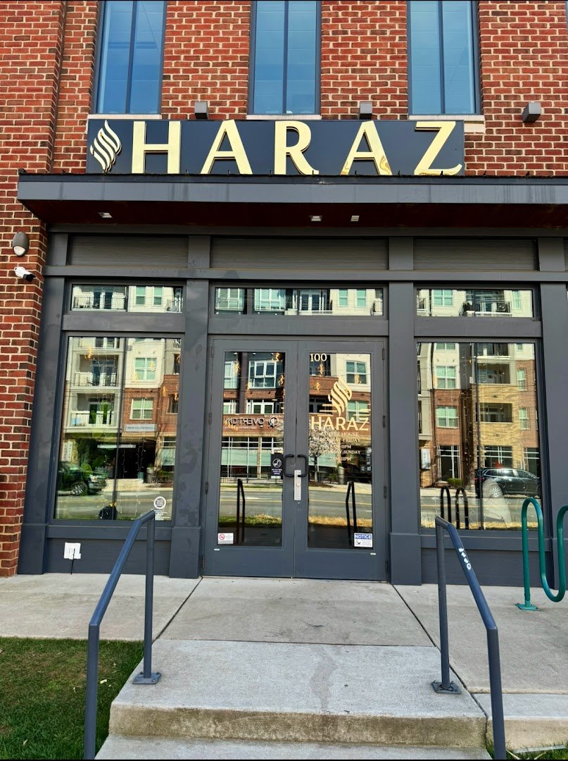 Storefront of Haraz Coffee House, specialty coffee shop in Charlotte