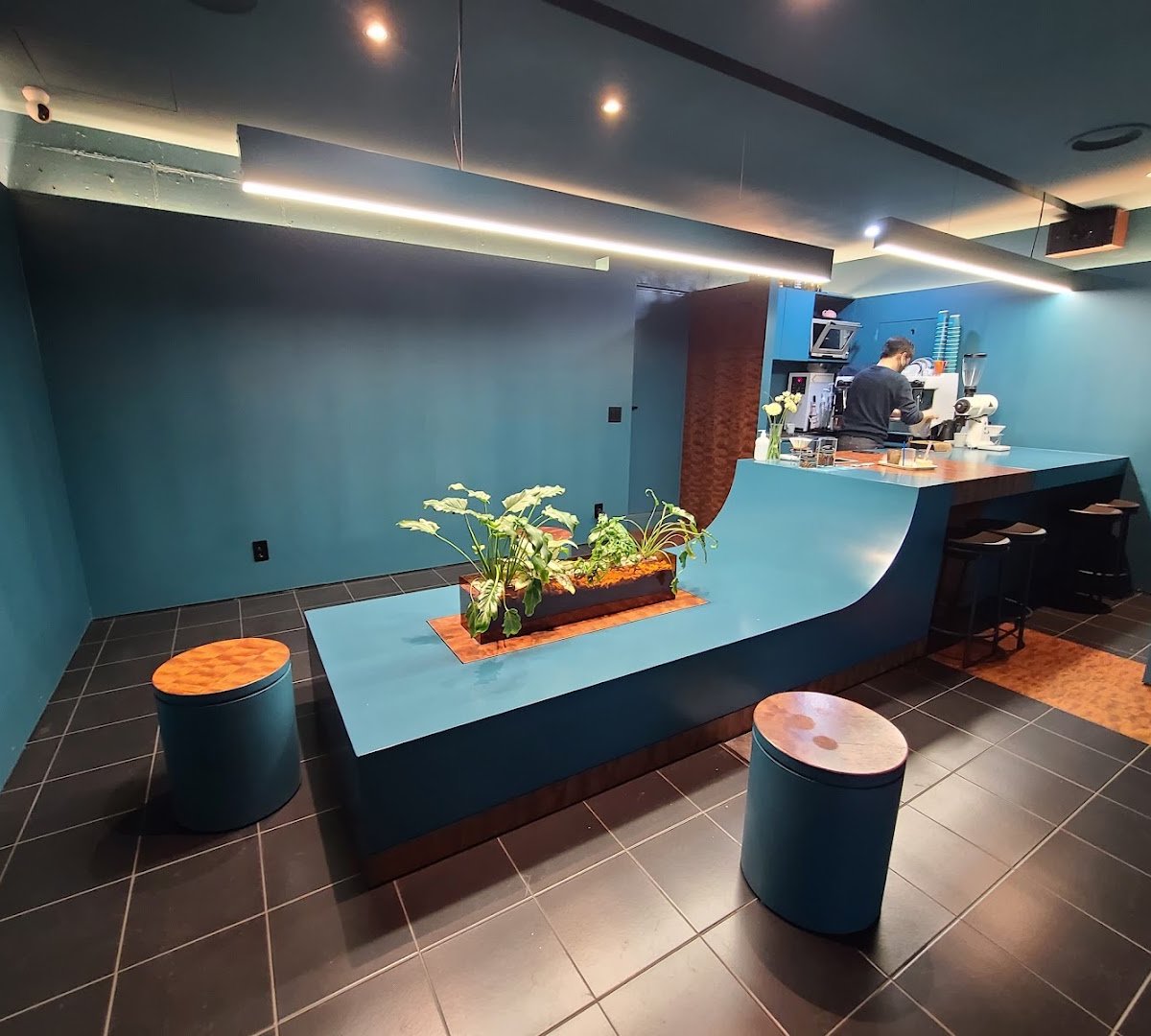Interior of Flick On Coffee, specialty coffee shop in Seoul