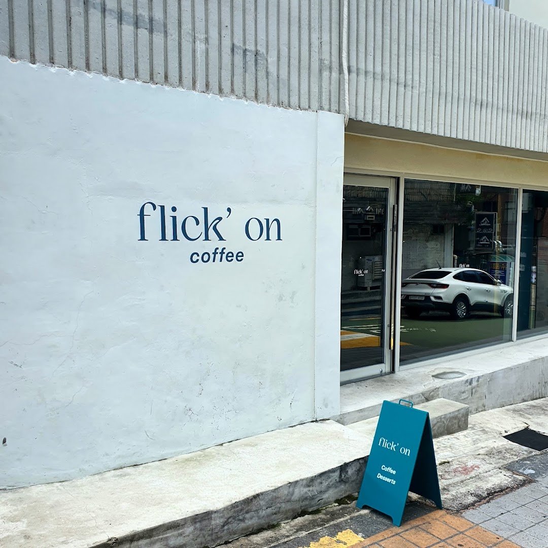 Storefront of Flick On Coffee, specialty coffee shop in Seoul