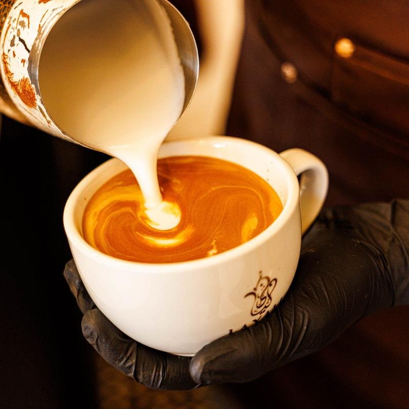 Coffee at Layali Coffee House, specialty coffee shop in Rochester