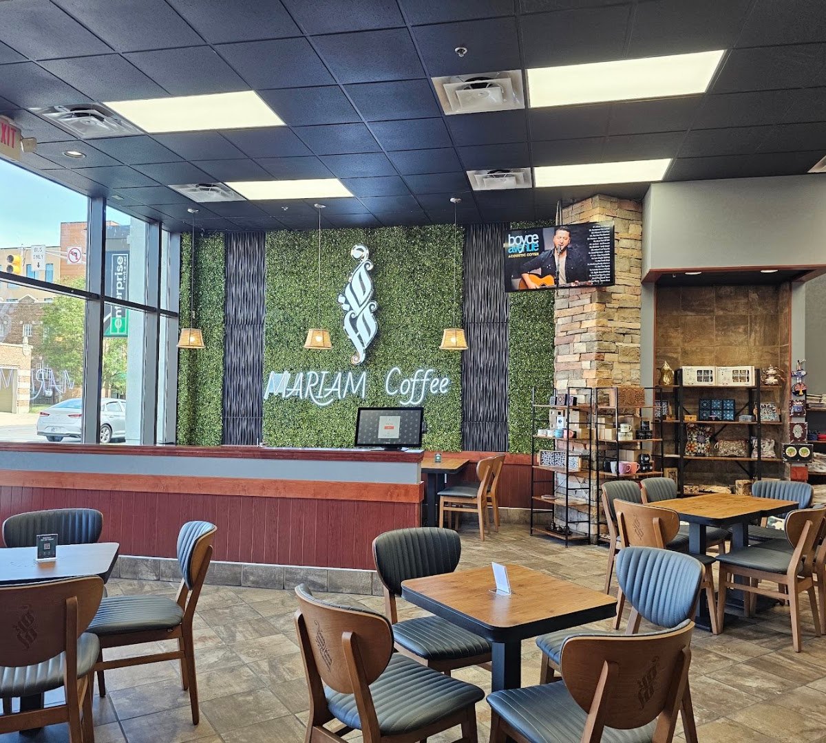 Interior of Mariam Coffee, specialty coffee shop in Indianapolis