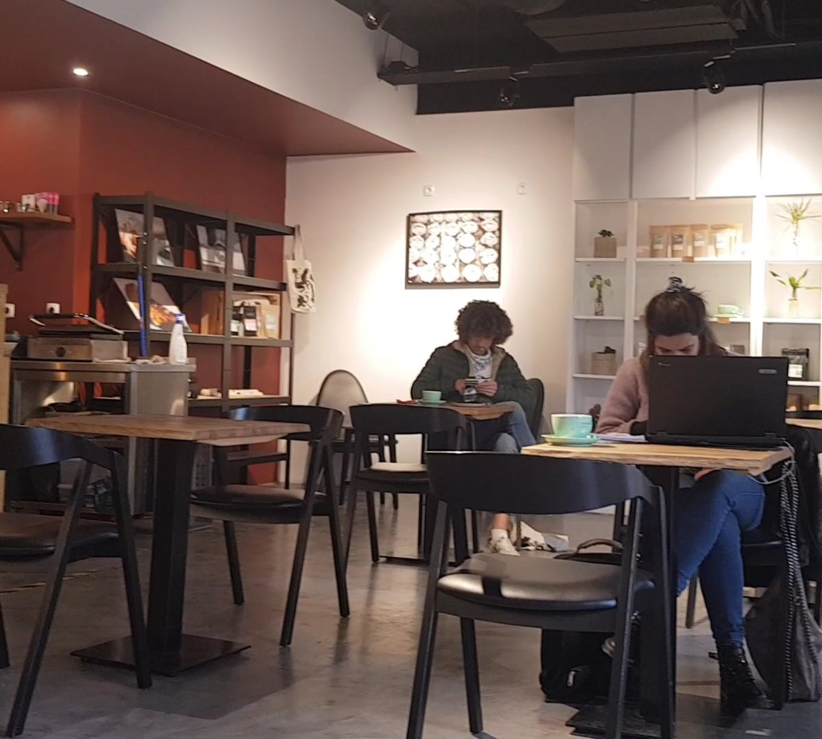 Interior of Copenhagen Coffee Lab, specialty coffee shop in Lisbon