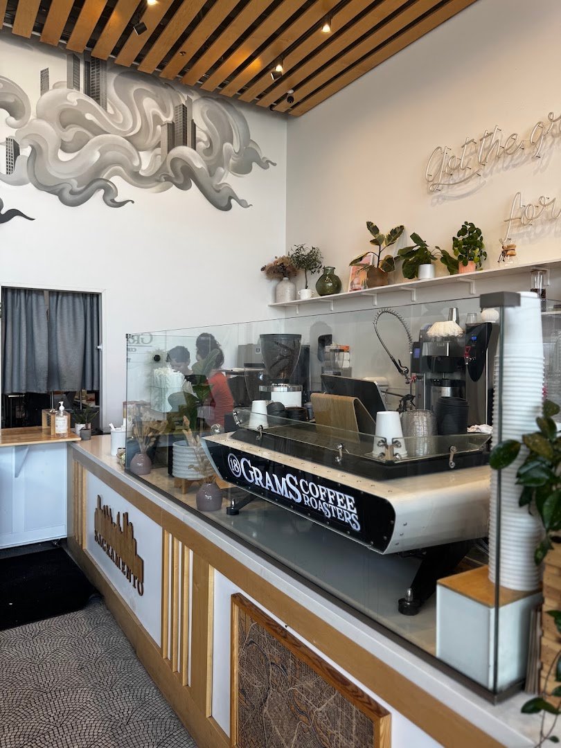 Interior of 18 Grams Coffee Roasters, specialty coffee shop in Sacramento