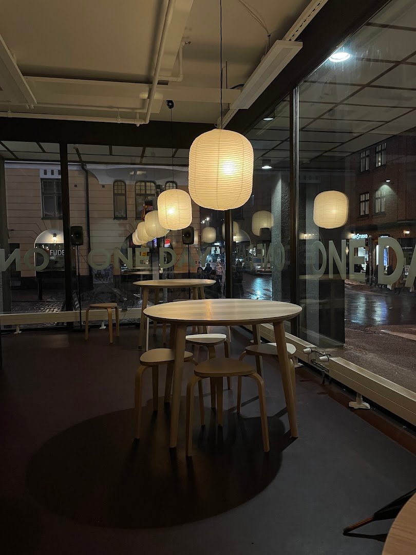 Interior of ONE DAY Coffee & Wine, specialty coffee shop in Helsinki