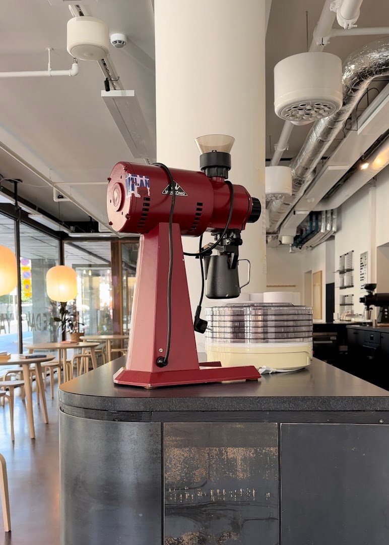 Interior of ONE DAY Coffee & Wine, specialty coffee shop in Helsinki