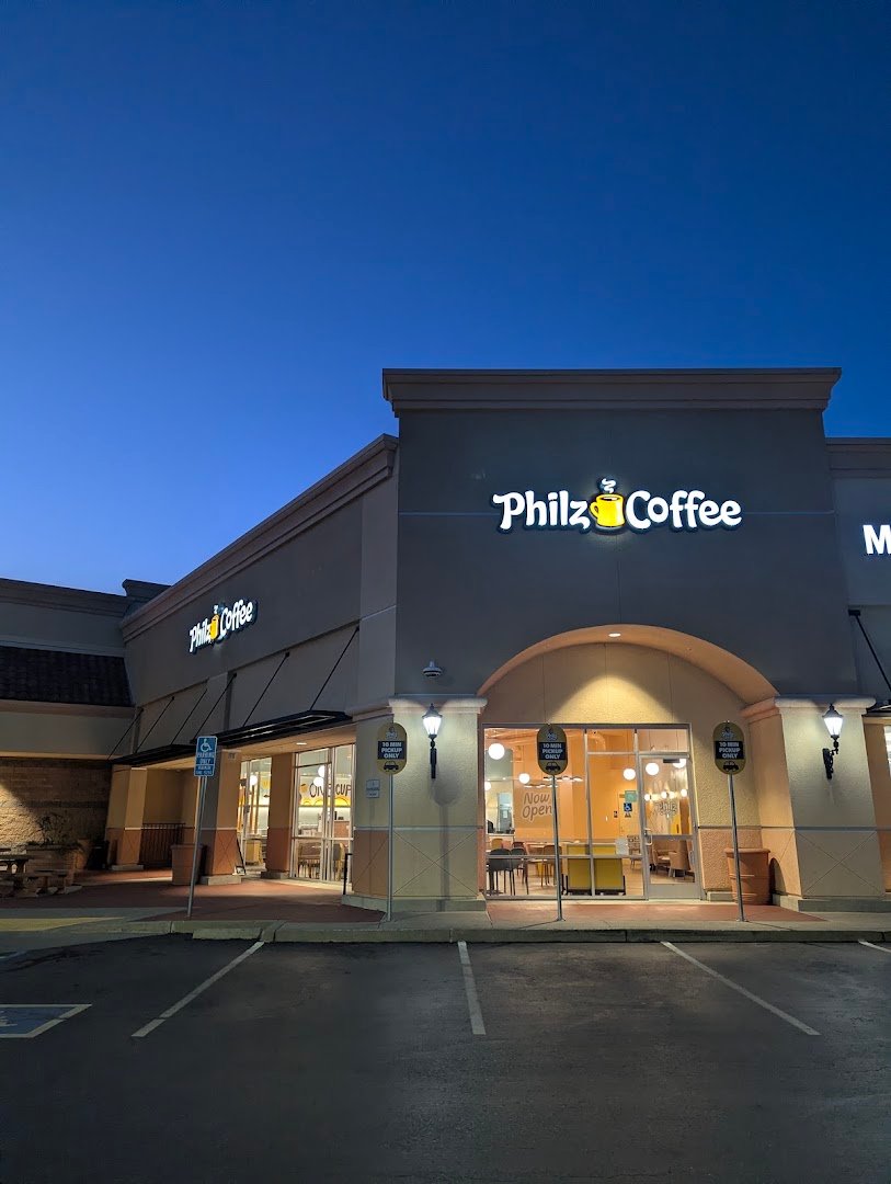 Storefront of Philz Coffee, specialty coffee shop in San Jose