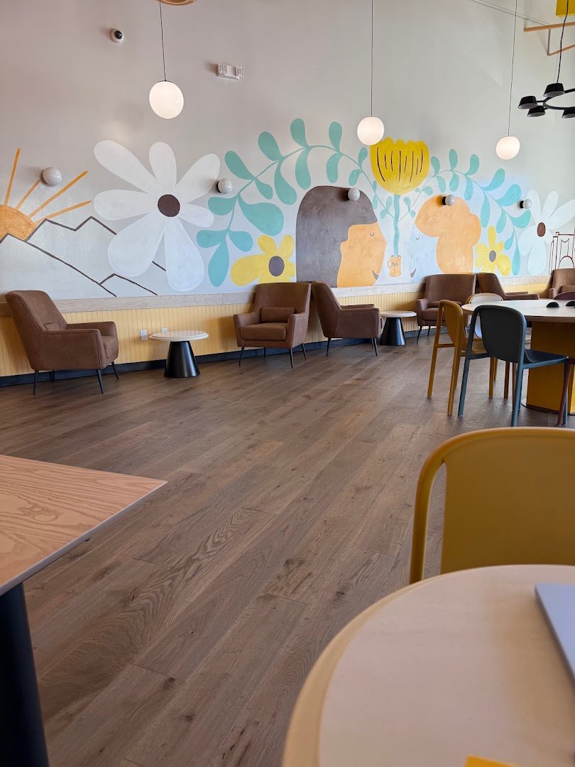 Interior of Philz Coffee, specialty coffee shop in San Jose